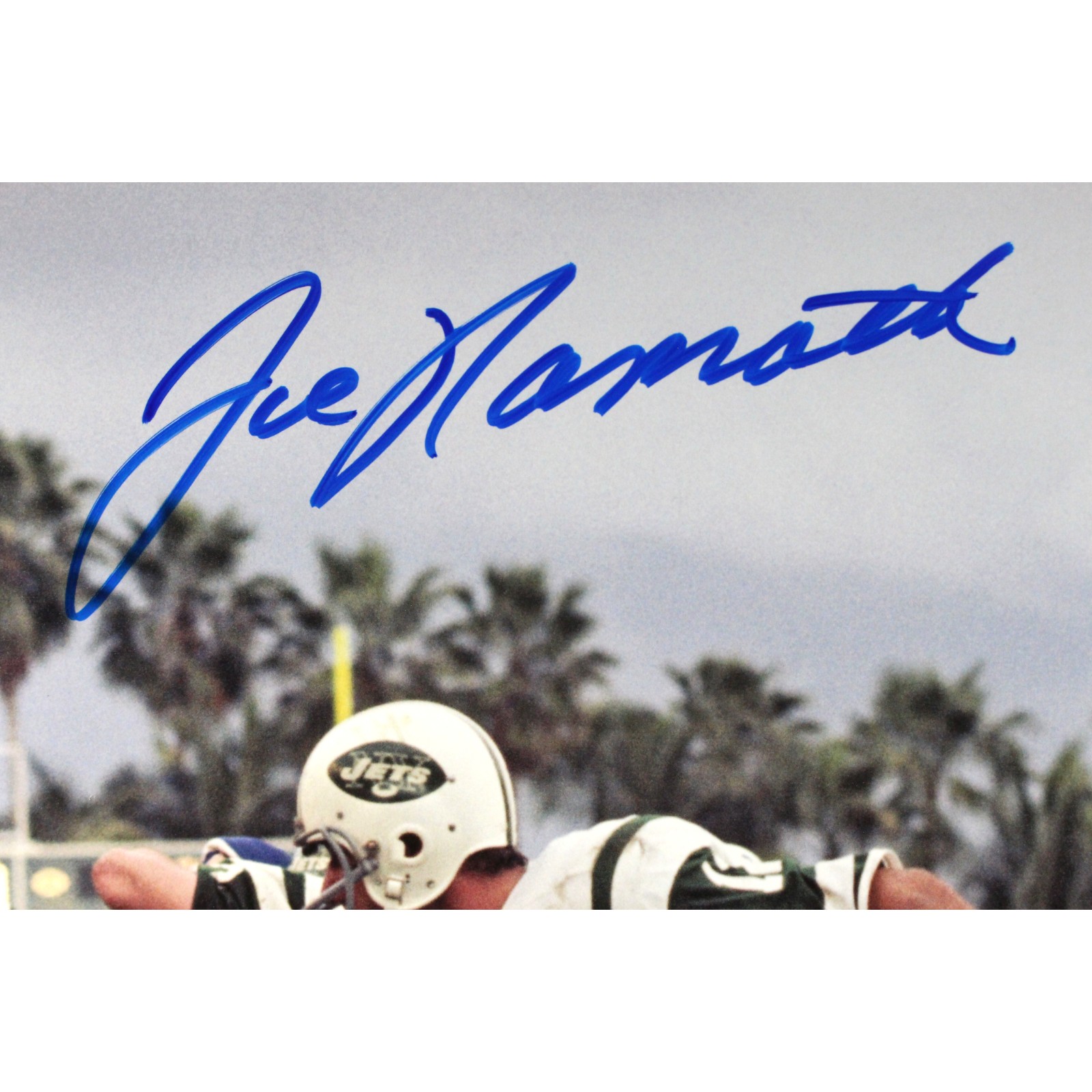 Joe Namath Autographed/Signed New York Jets 16x20 Photo Beckett Witness 53359