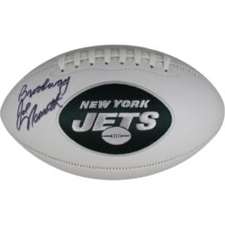 Joe Namath Autographed New York Jets Logo Football Broadway Joes Fanatics 51581