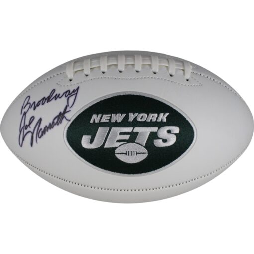 Joe Namath Autographed New York Jets Logo Football Broadway Joes Fanatics 51581