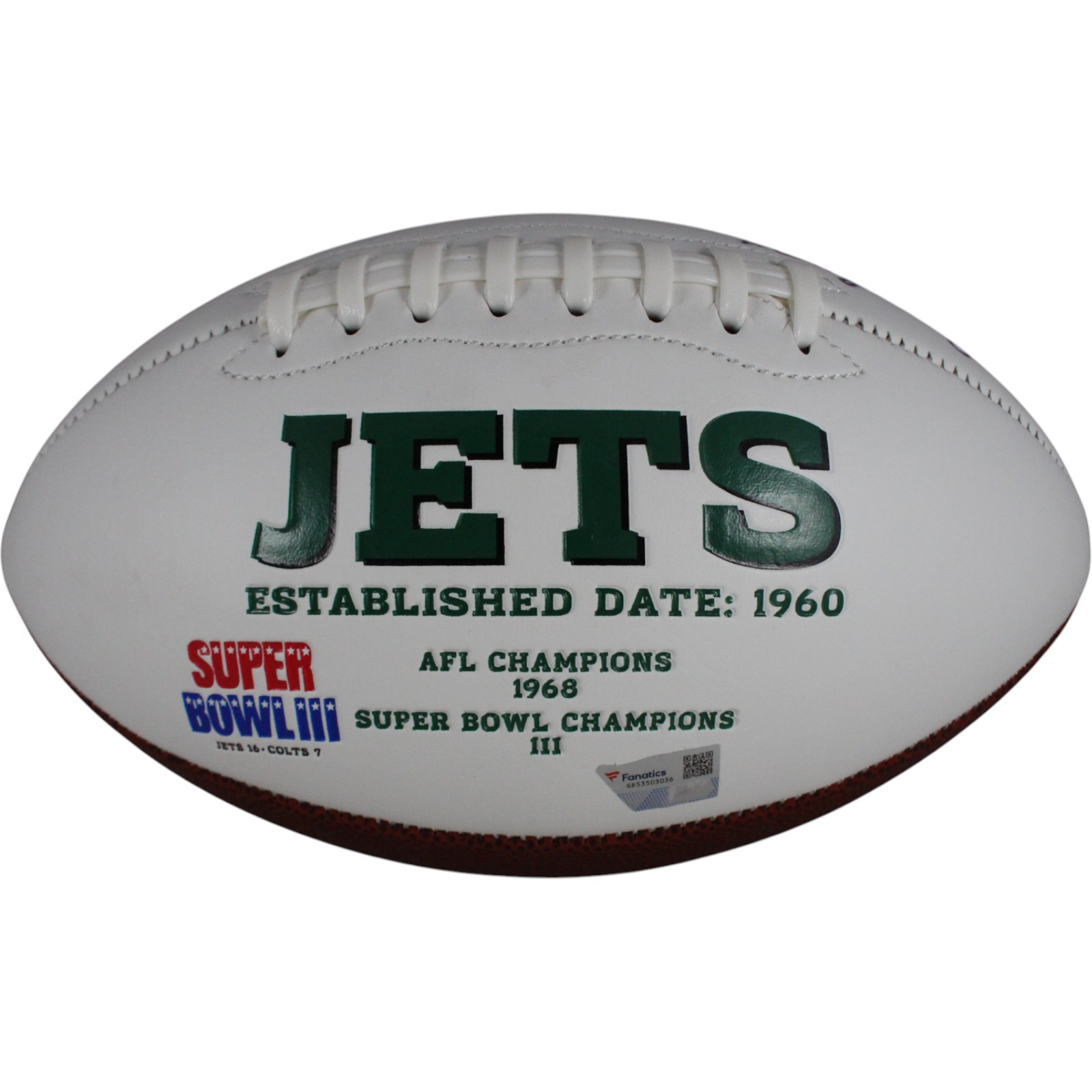 Joe Namath Autographed New York Jets Logo Football Broadway Joes Fanatics 51581