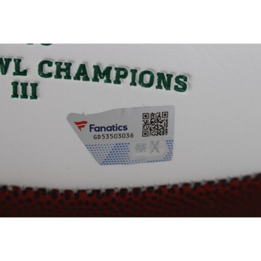 Joe Namath Autographed New York Jets Logo Football Broadway Joes Fanatics 51581