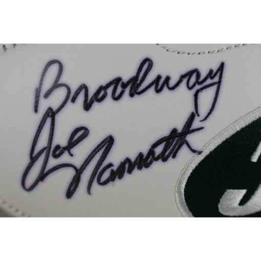 Joe Namath Autographed New York Jets Logo Football Broadway Joes Fanatics 51581