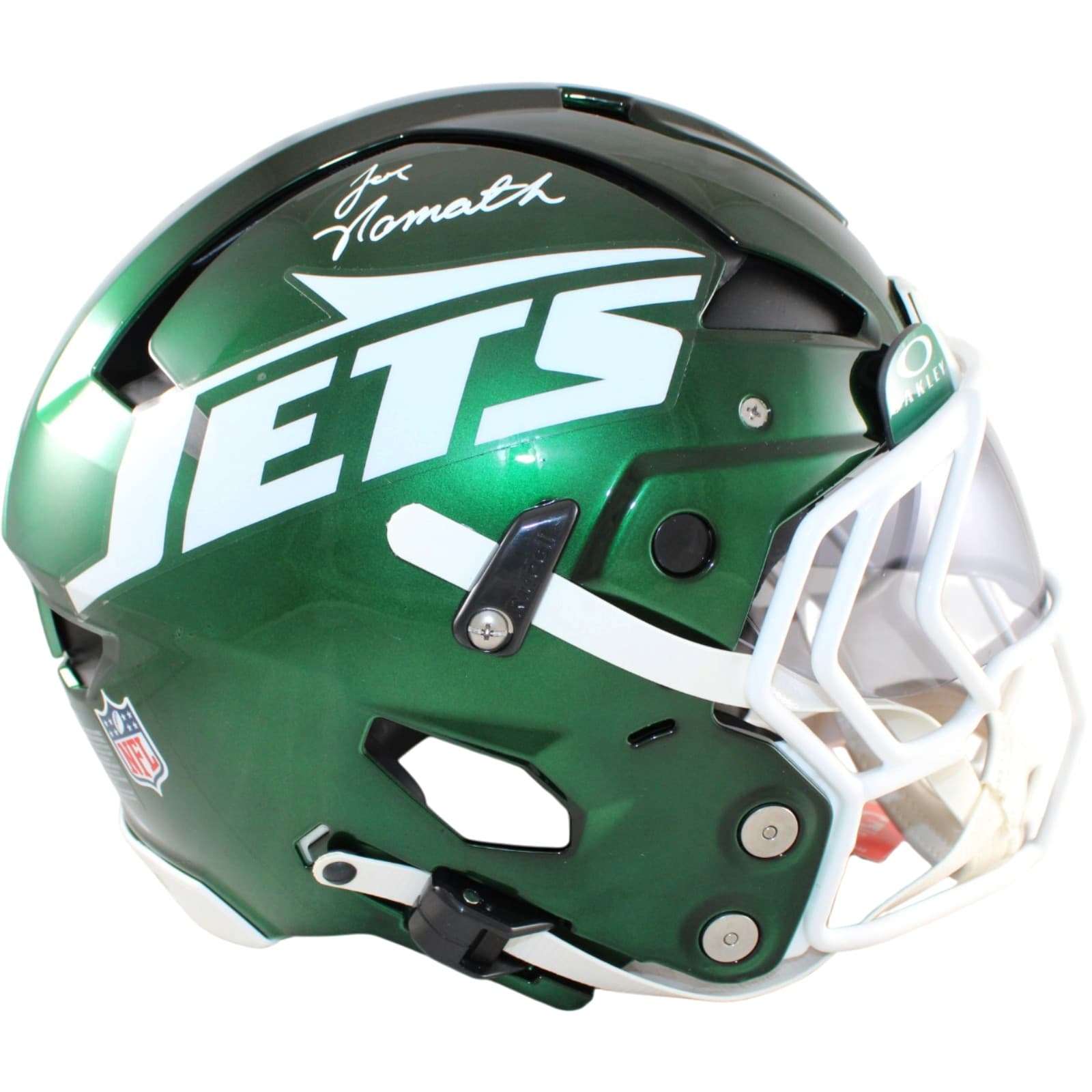 Joe Namath AutographedSigned New York Jets Helmet Axiom Beckett Witness 58885