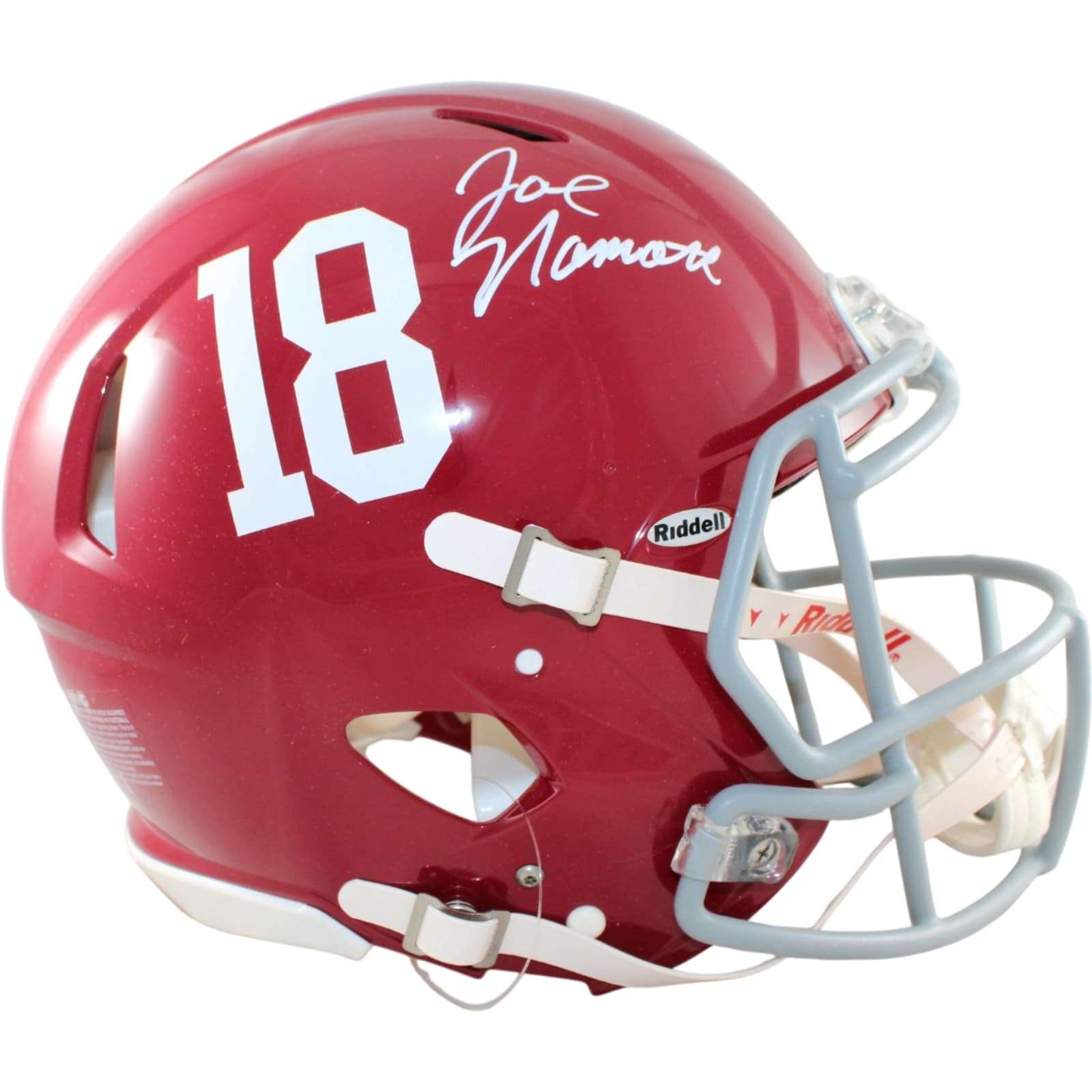 Joe Namath Autographed Alabama Crimson Tide Helmet Proline Beckett Witness 58898 1 Joe Namath Autographed Alabama Crimson Tide Helmet Proline Beckett Witness 58898