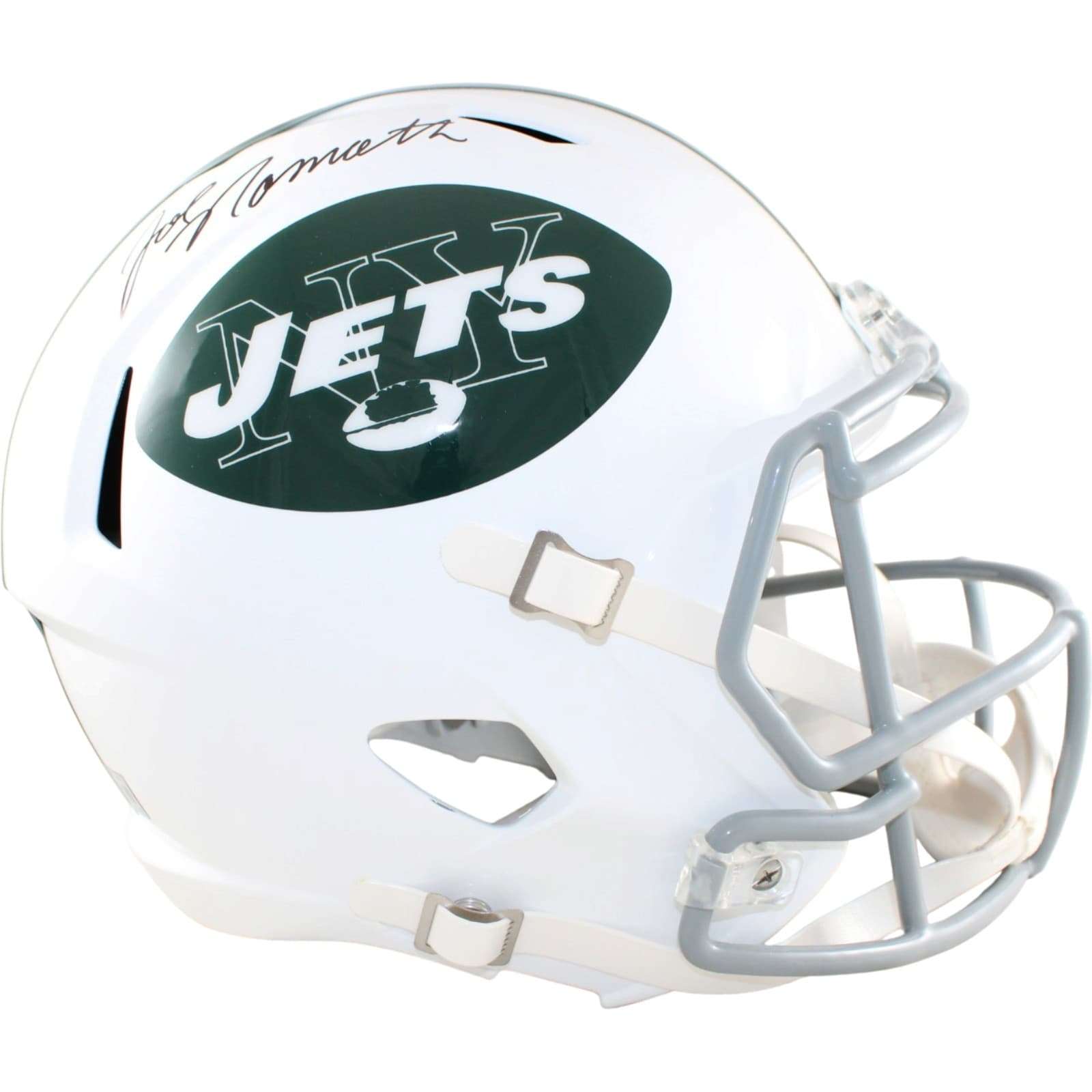 Joe Namath Autographed New York Jets Helmet Speedflex Rival Beckett WIT 58894