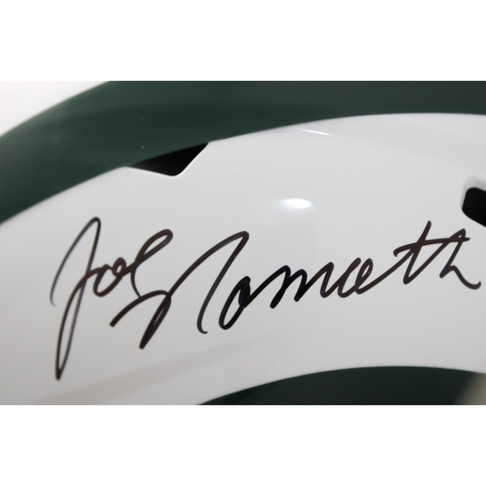 Joe Namath Autographed New York Jets Helmet F/S Replica 65 TB Beckett WIT 58883