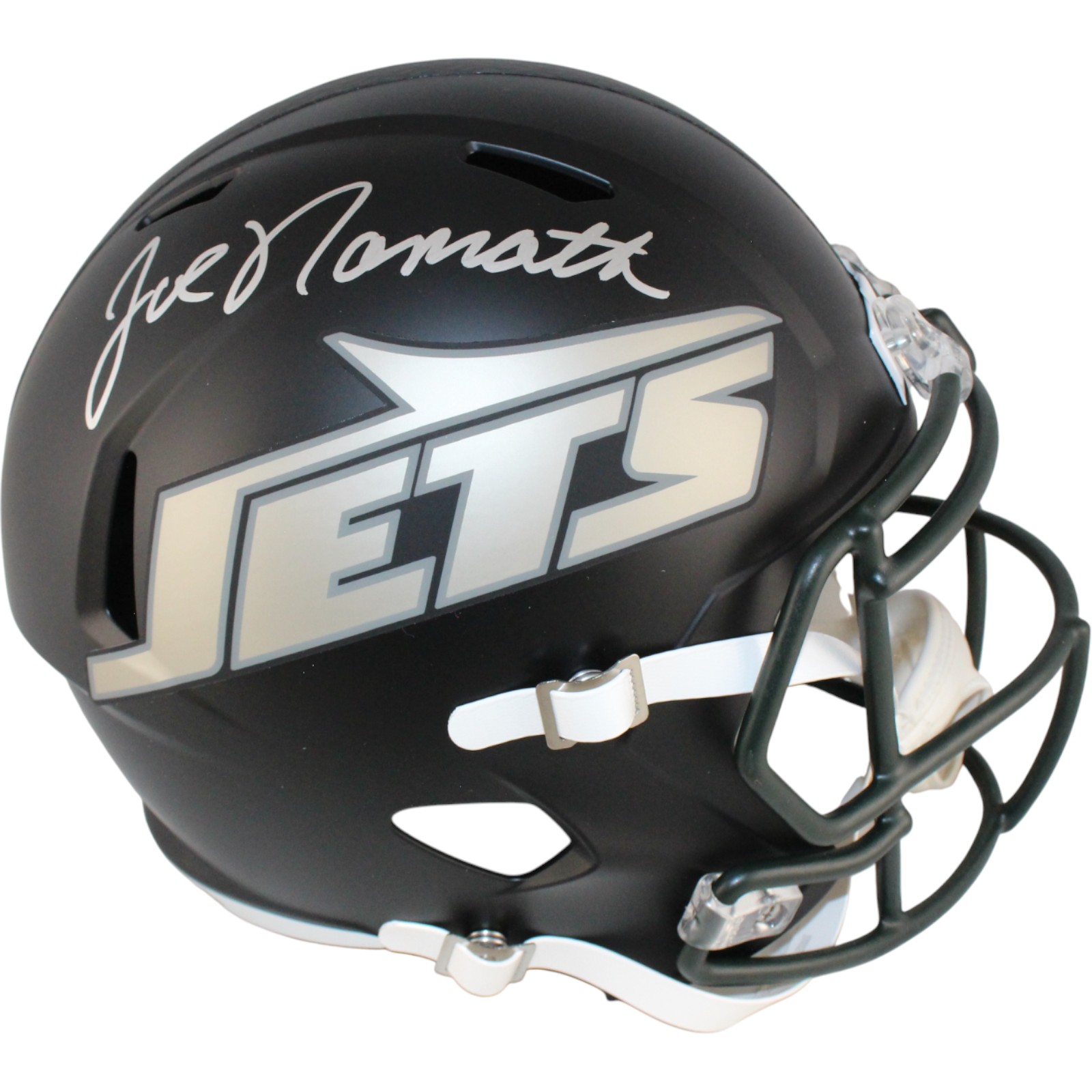 Joe Namath Autographed New York Jets F/S Rivalries Helmet Beckett Witness 53363