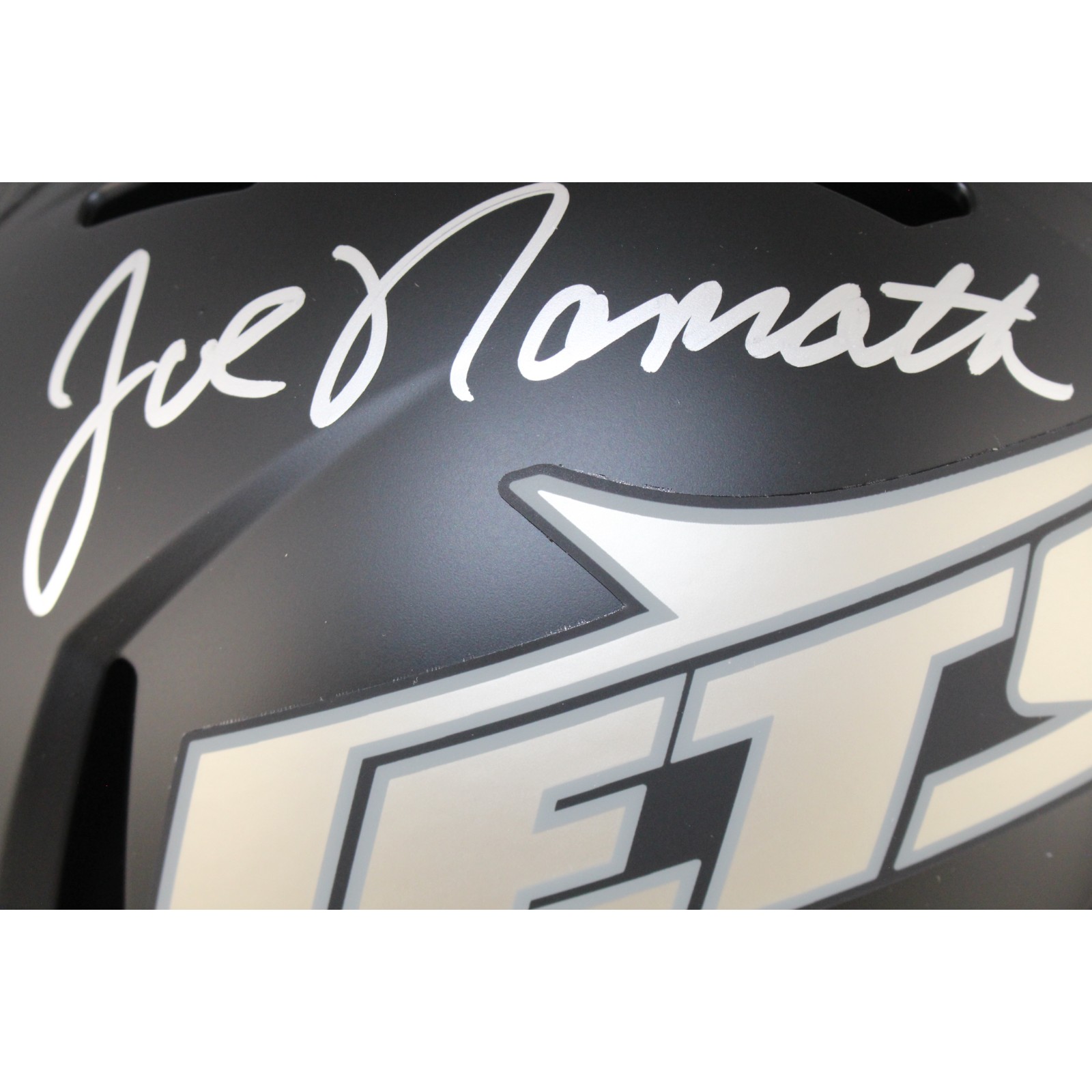 Joe Namath Autographed New York Jets F/S Rivalries Helmet Beckett Witness 53363