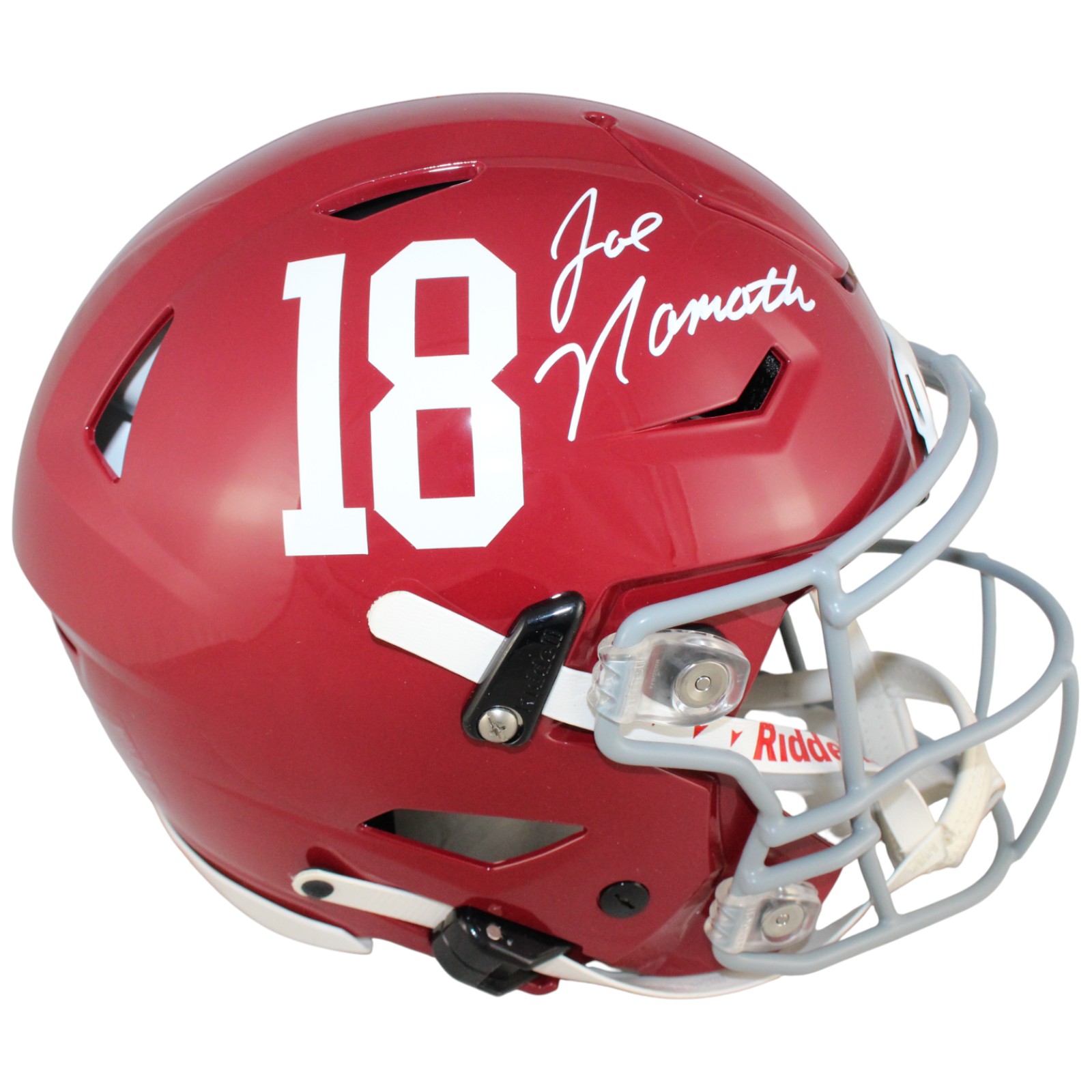 Joe Namath Autographed Alabama Crimson Tide SpeedFlex Helmet Beckett WIT 53374 1 Joe Namath Autographed Alabama Crimson Tide SpeedFlex Helmet Beckett WIT 53374