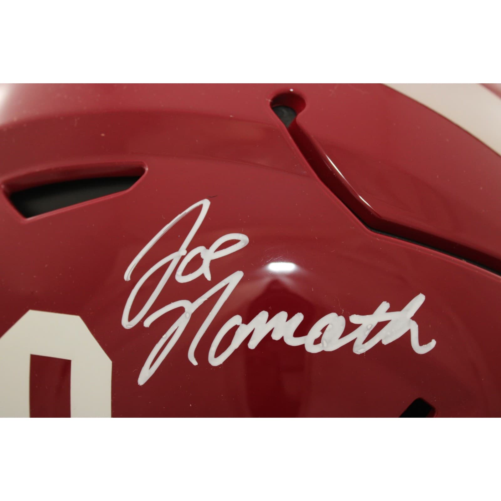 Joe Namath Autographed Alabama Crimson Tide Helmet Speedflex Beckett WIT 58899 2 Joe Namath Autographed Alabama Crimson Tide Helmet Speedflex Beckett WIT 58899