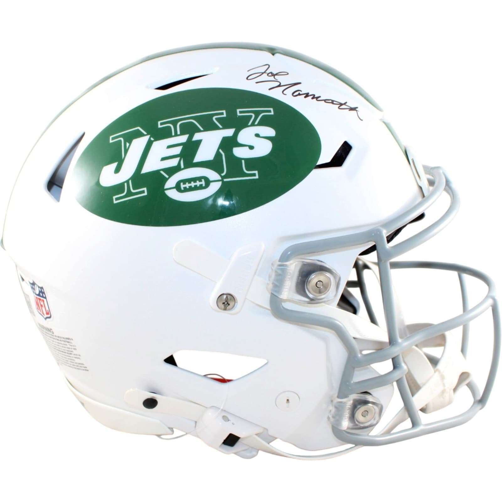 Joe Namath Autographed New York Jets Helmet Speedflex Alt 24 Beckett WIT 58896