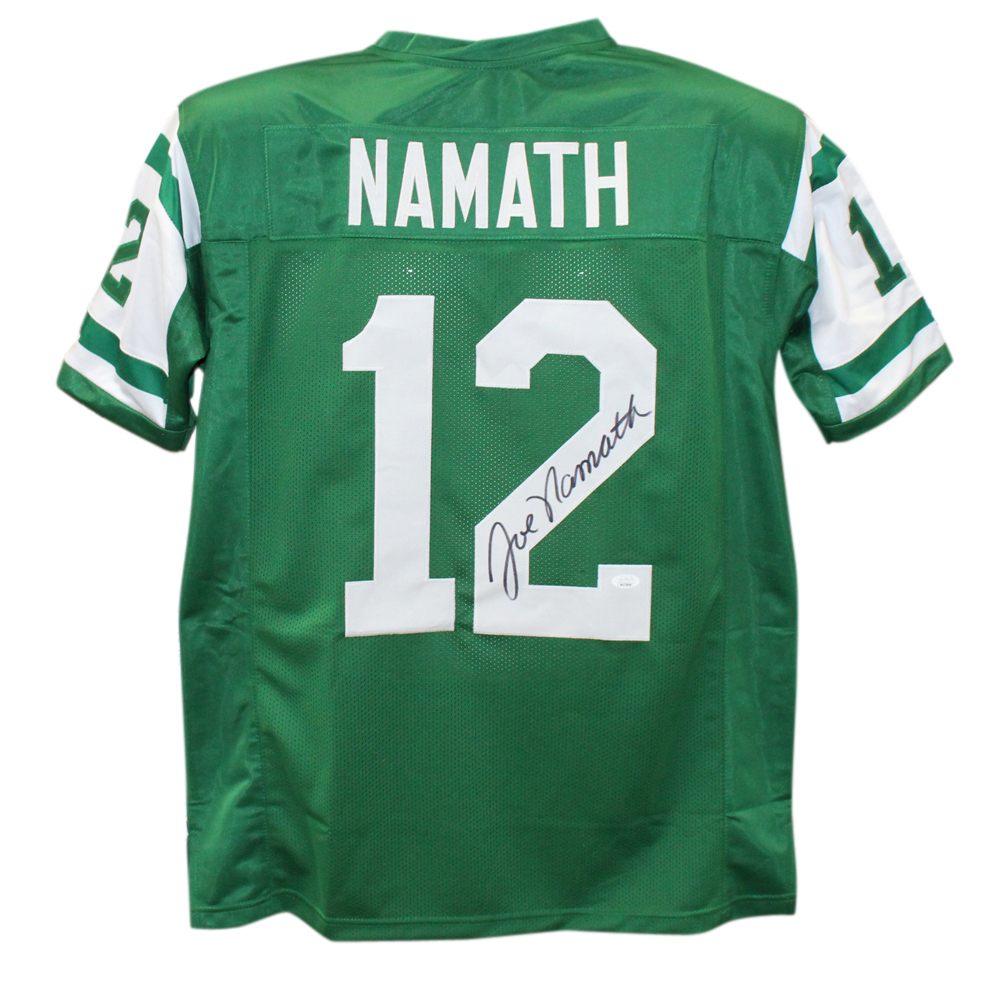 Joe Namath Autographed/Signed Pro Style Green XL Jersey Beckett
