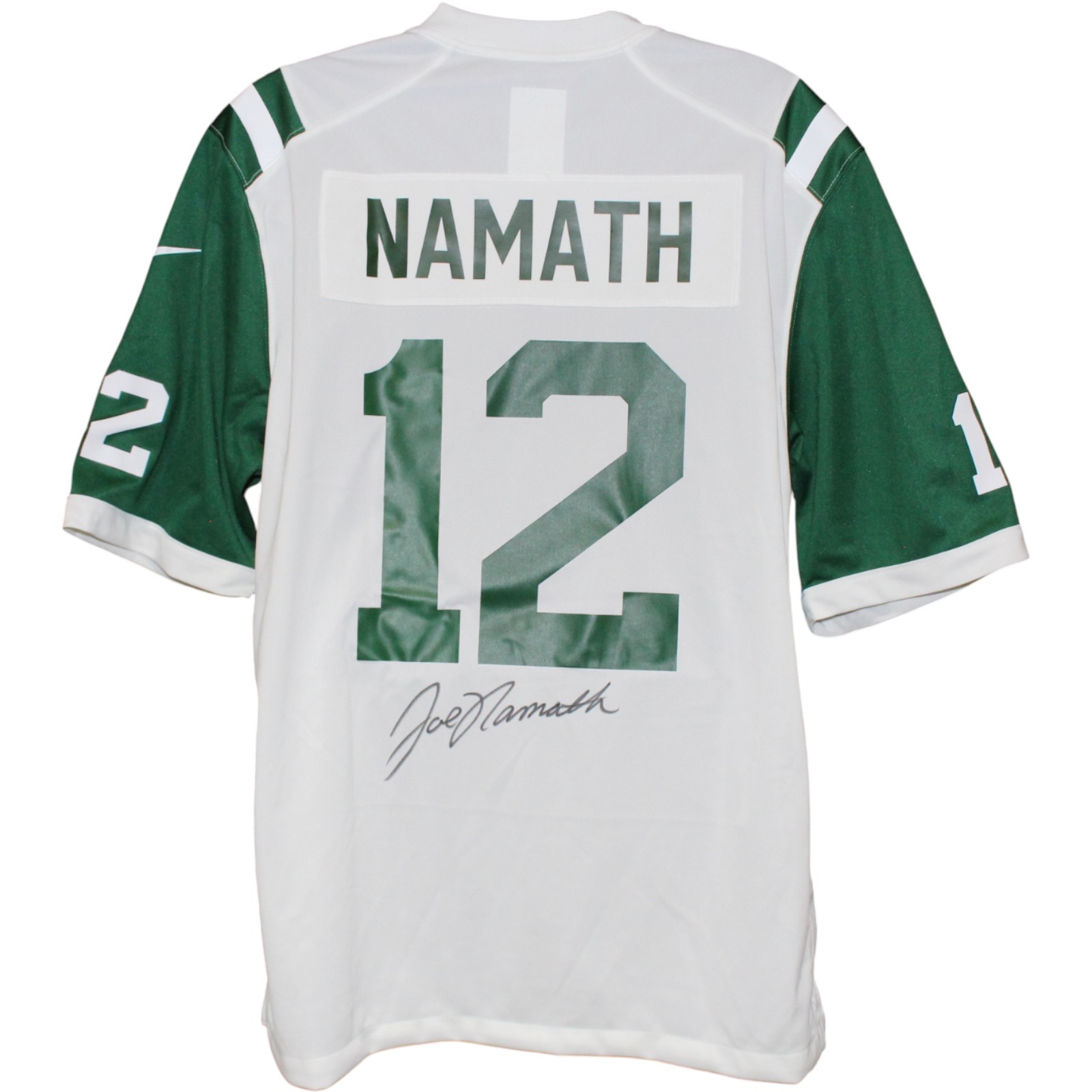 Joe Namath Autographed New York Jets Nike XL White Jersey Beckett Witness 53320