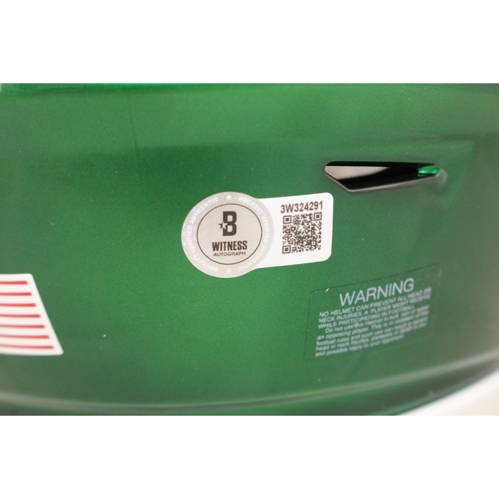 Joe Namath Autographed New York Jets Mid-Size Midi Helmet Beckett Witness 53327 4 Joe Namath Autographed New York Jets Mid-Size Midi Helmet Beckett Witness 53327