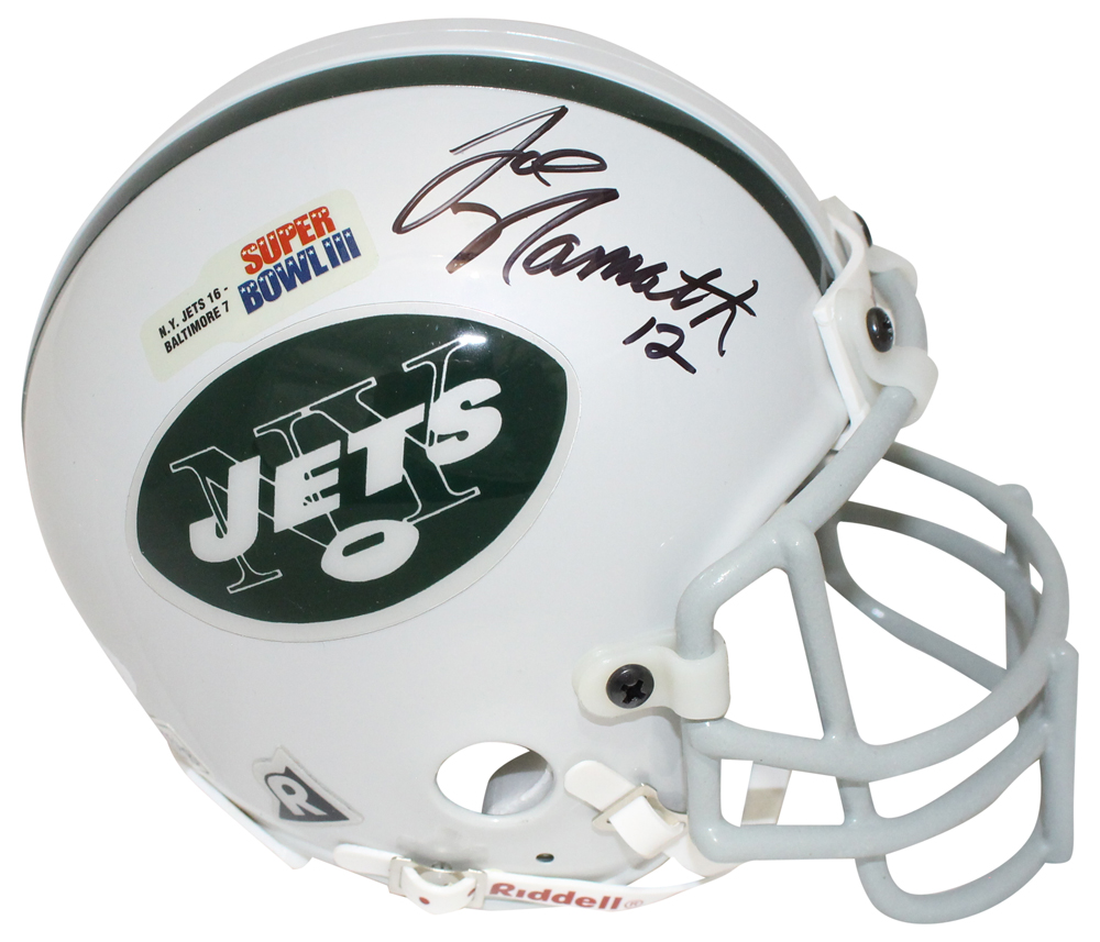 Joe Namath Autographed New York Jets '00 LE Chrome Mini Helmet JSA