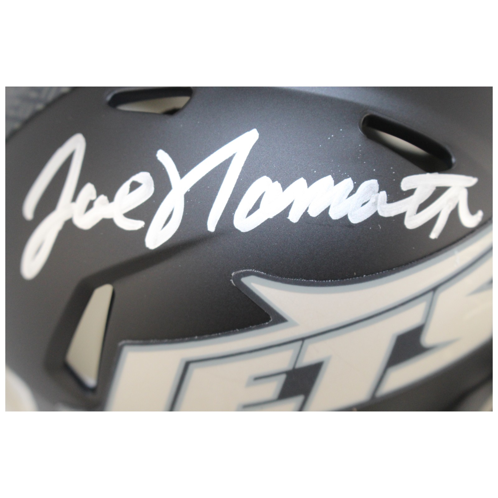 Joe Namath Autographed New York Jets Rivalries Mini Helmet Beckett Witness 53349