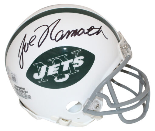 Joe Namath Autographed New York Jets 65-77 VSR4 Mini Helmet Beckett
