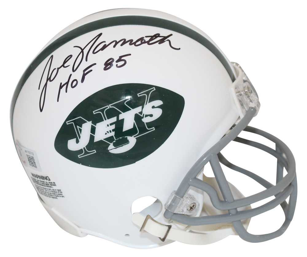 Joe Namath Signed New York Jets 65-77 VSR4 Mini Helmet HOF Beckett