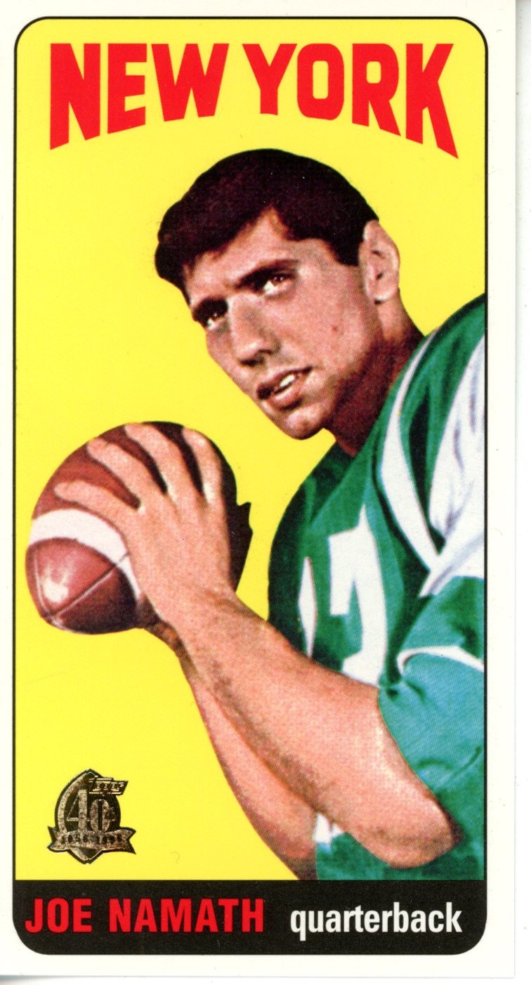Joe Namath New York Jets 1996 Topps #122 1965 Reprint Tall Trading Card 55660