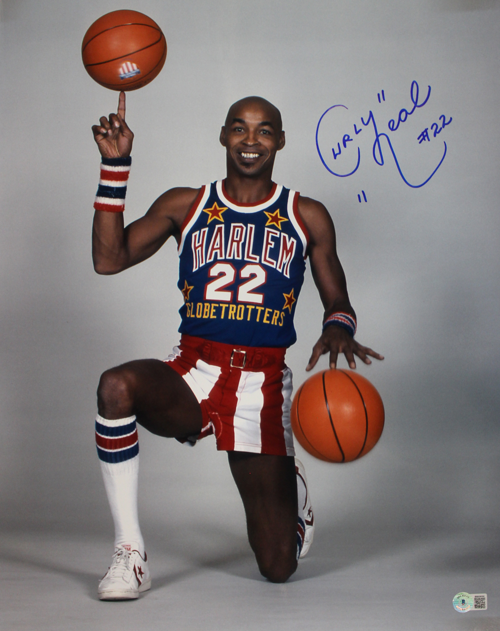 Curly Neal Autographed/Signed Harlem Globetrotters 16x20 Photo Beckett
