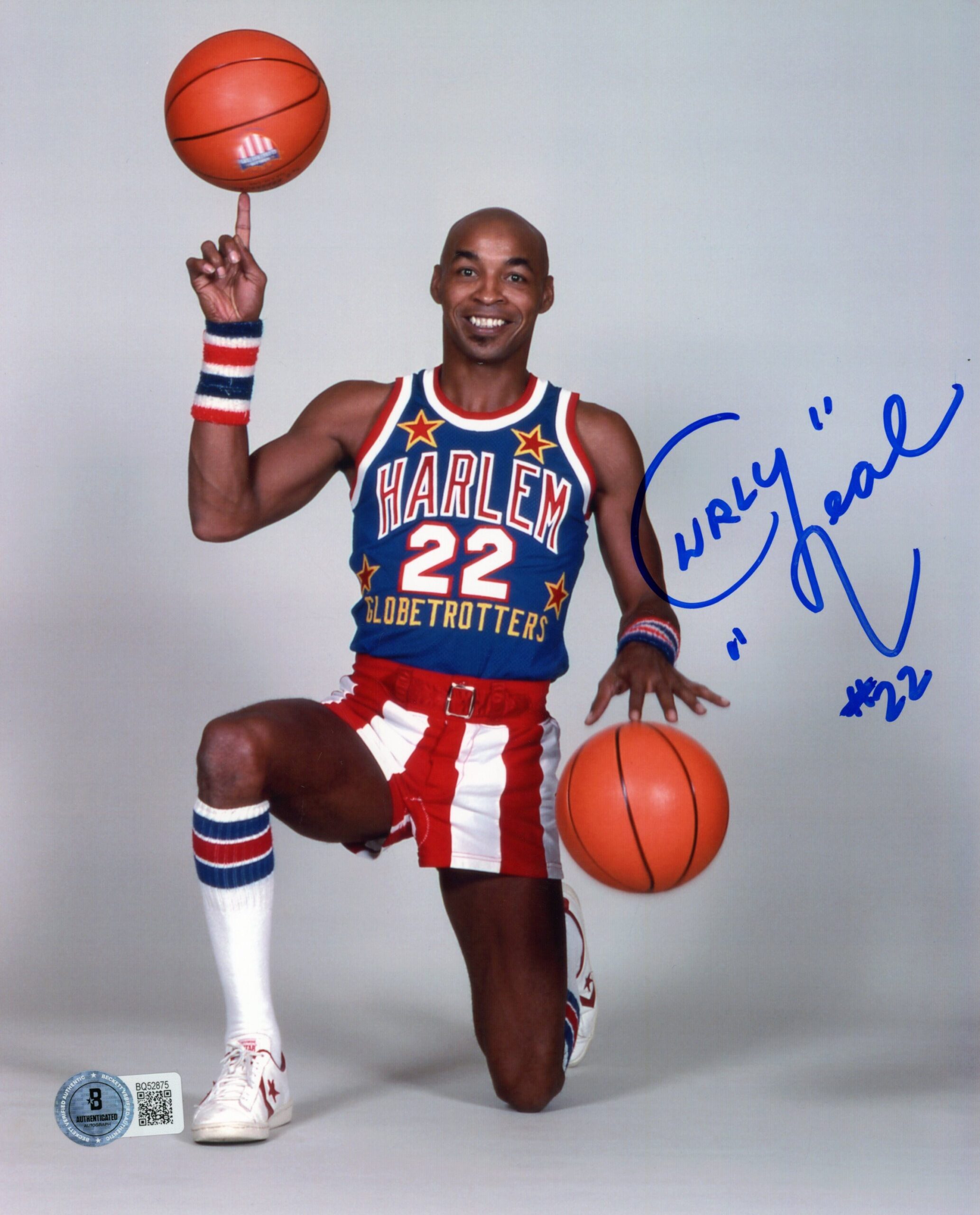 Curly Neal Autographed/Signed Harlem Globetrotters 8x10 Photo Beckett 57406