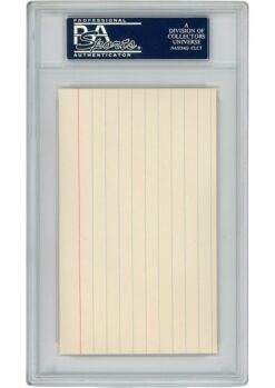 Earle Greasy Neale Autographed Philadelphia Eagles Index Card Slabbed PSA 54890