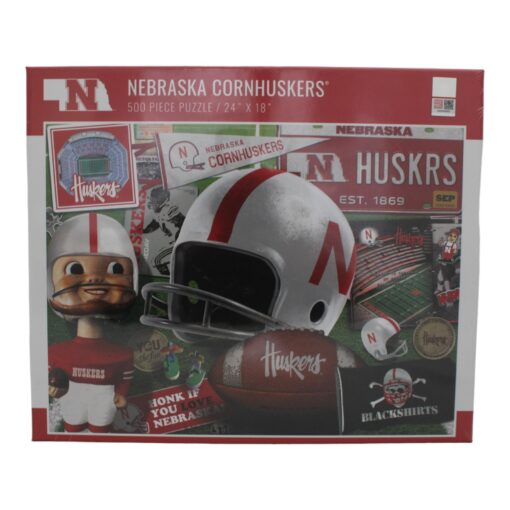 Nebraska Cornhuskers 18"x24" YouTheFan 500 Piece Retro Series Puzzle