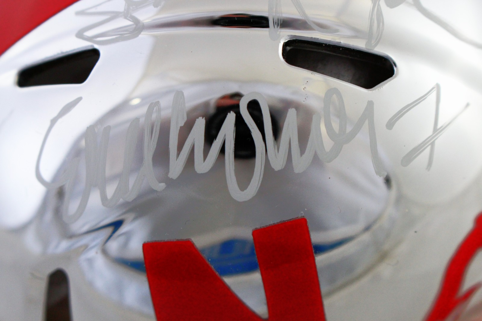 Crouch Rozier Rodgers Signed Nebraska Cornhuskers Chrome Mini Helmet JSA 59391 2 Crouch Rozier Rodgers Signed Nebraska Cornhuskers Chrome Mini Helmet JSA 59391