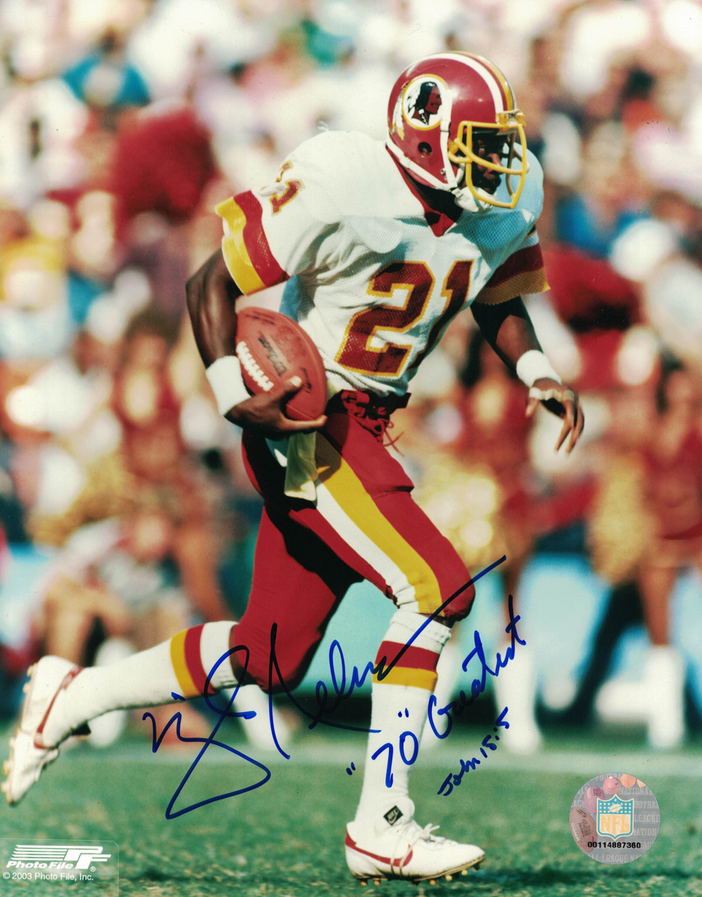 Mike Nelms Autographed Washington Redskins 8x10 Photo 70 Greatest 27895