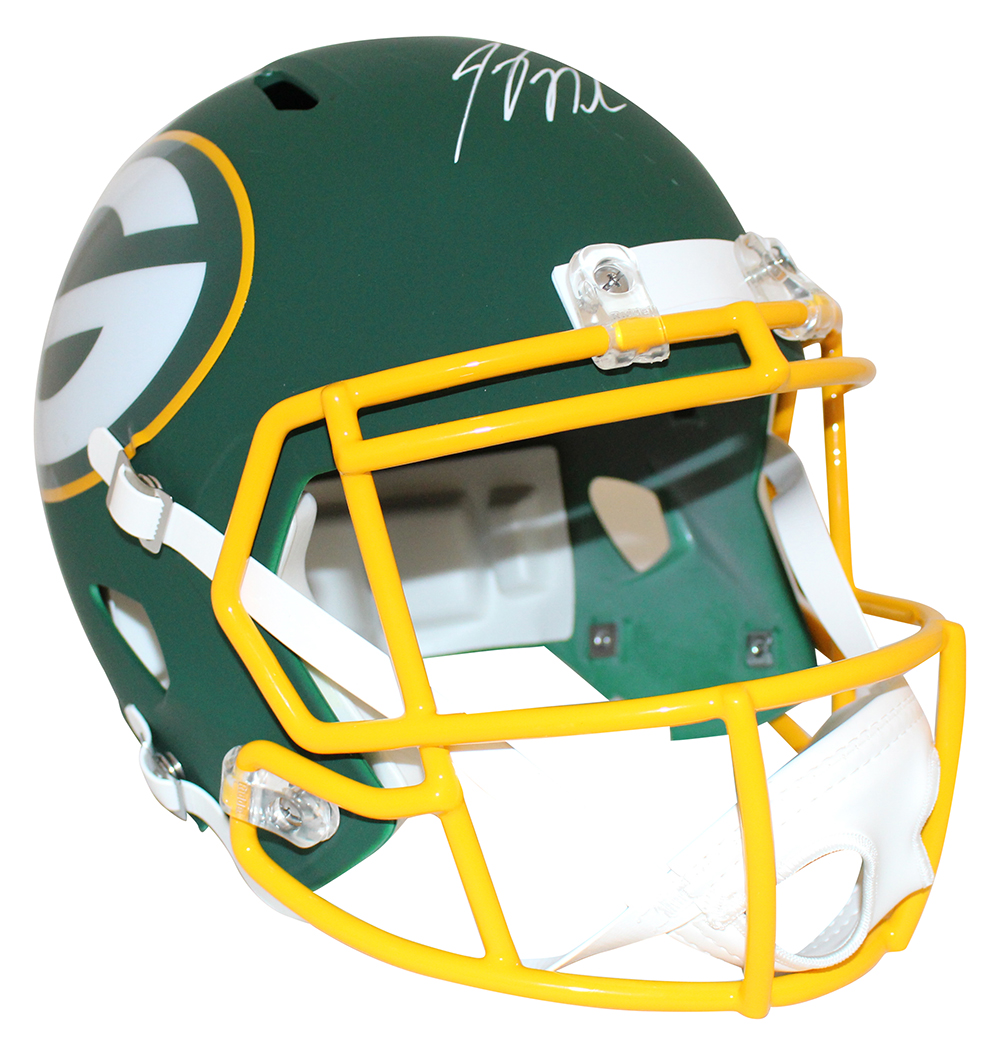 Jordy Nelson Autographed/Signed Green Bay Packers AMP Replica Helmet JSA 27593
