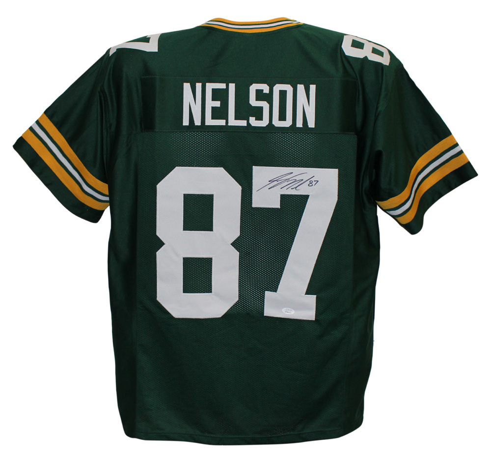 Jordy Nelson Autographed/Signed Pro Style Green XL Jersey JSA 20754
