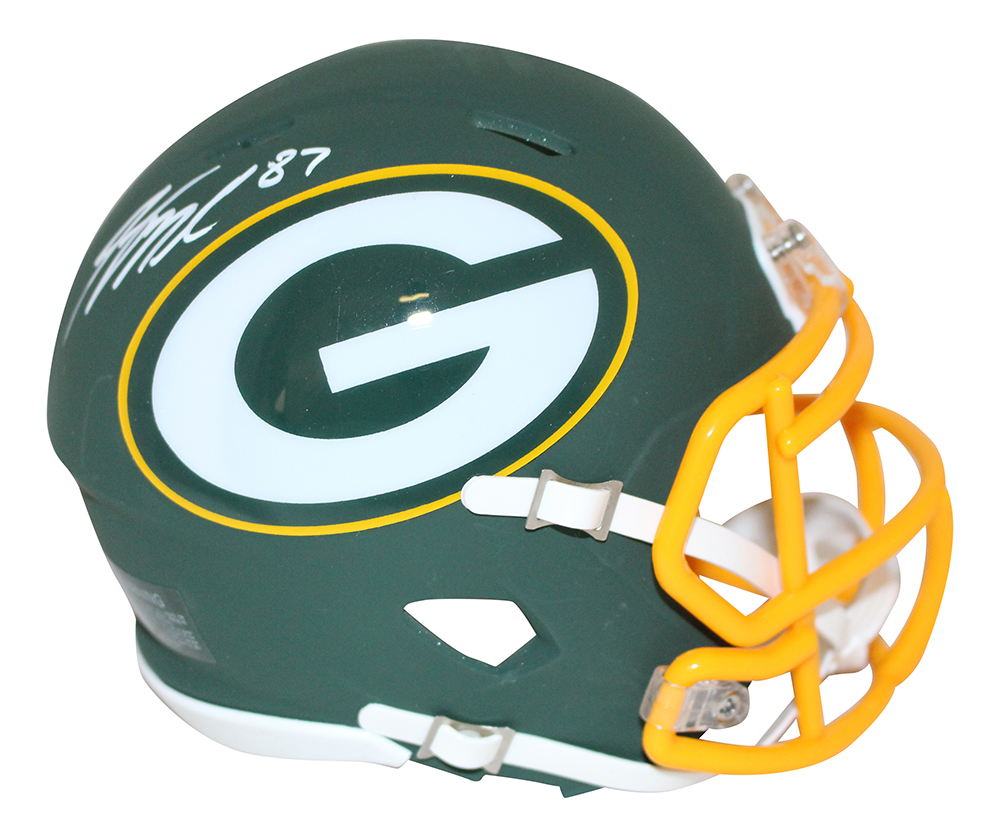 Jordy Nelson Autographed/Signed Green Bay Packers AMP Mini Helmet JSA 27590