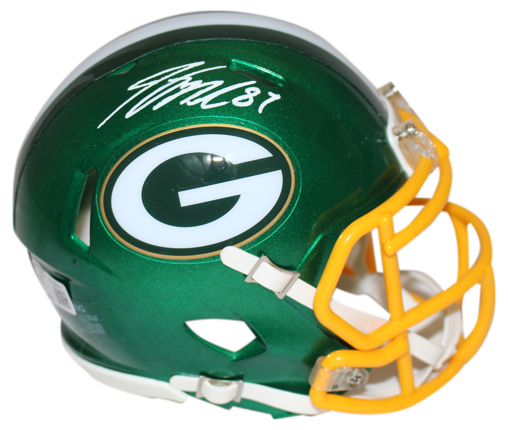 Jordy Nelson Autographed Green Bay Packers Flash Mini Helmet Beckett