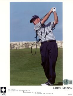 Larry Nelson Autographed/Signed PGA 8x10 Photo Beckett 57327