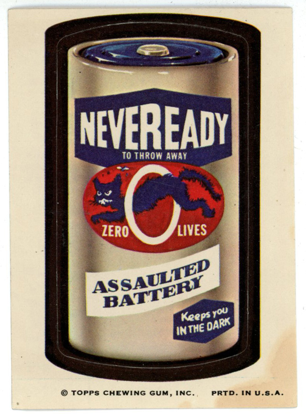1973 Topps Wacky Packages Series 1 Neveready Battery