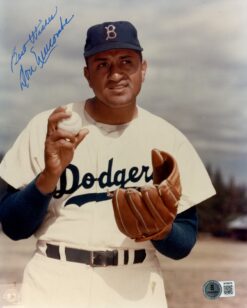 Don Newcombe Autographed Brooklyn Dodgers 8x10 Photo Best Wishes Beckett 56660