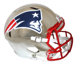 New England Patriots Full Size Chrome Speed Replica Helmet New In Box 26733