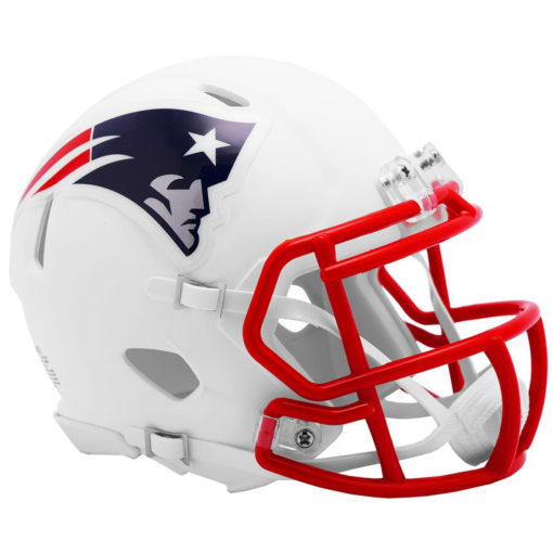 New England Patriots Full Size White Matte Speed Replica Helmet New 25828