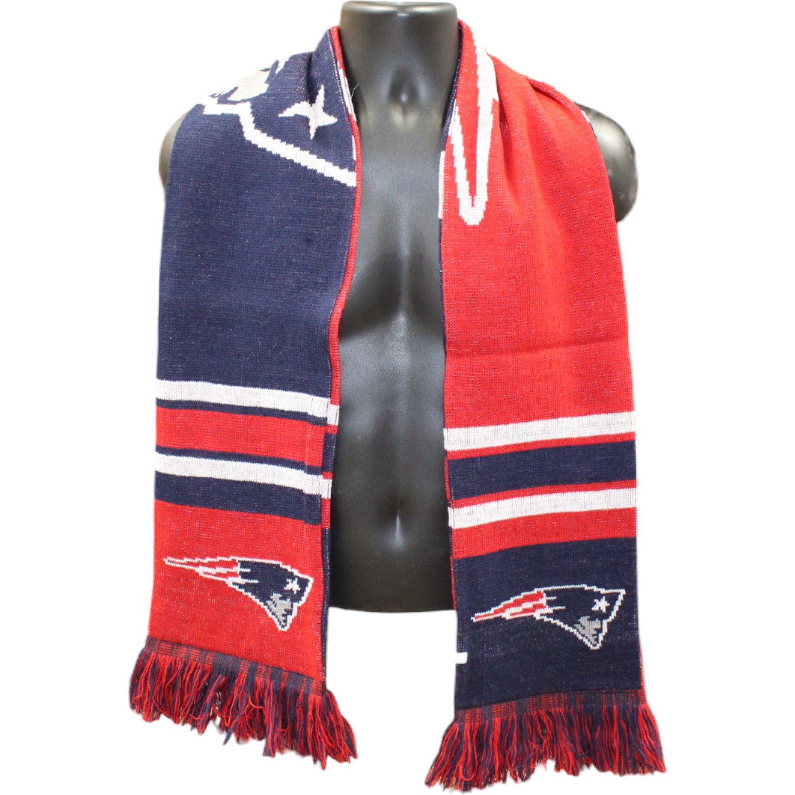 New England Patriots Knit Scarf Winter Neck New Reversible Unisex Big Logo 14789