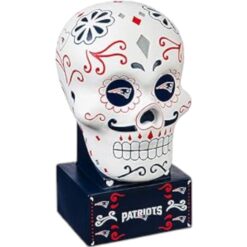 New England Patriots Team Color Sugar Skull Statue Evergreen New 28433