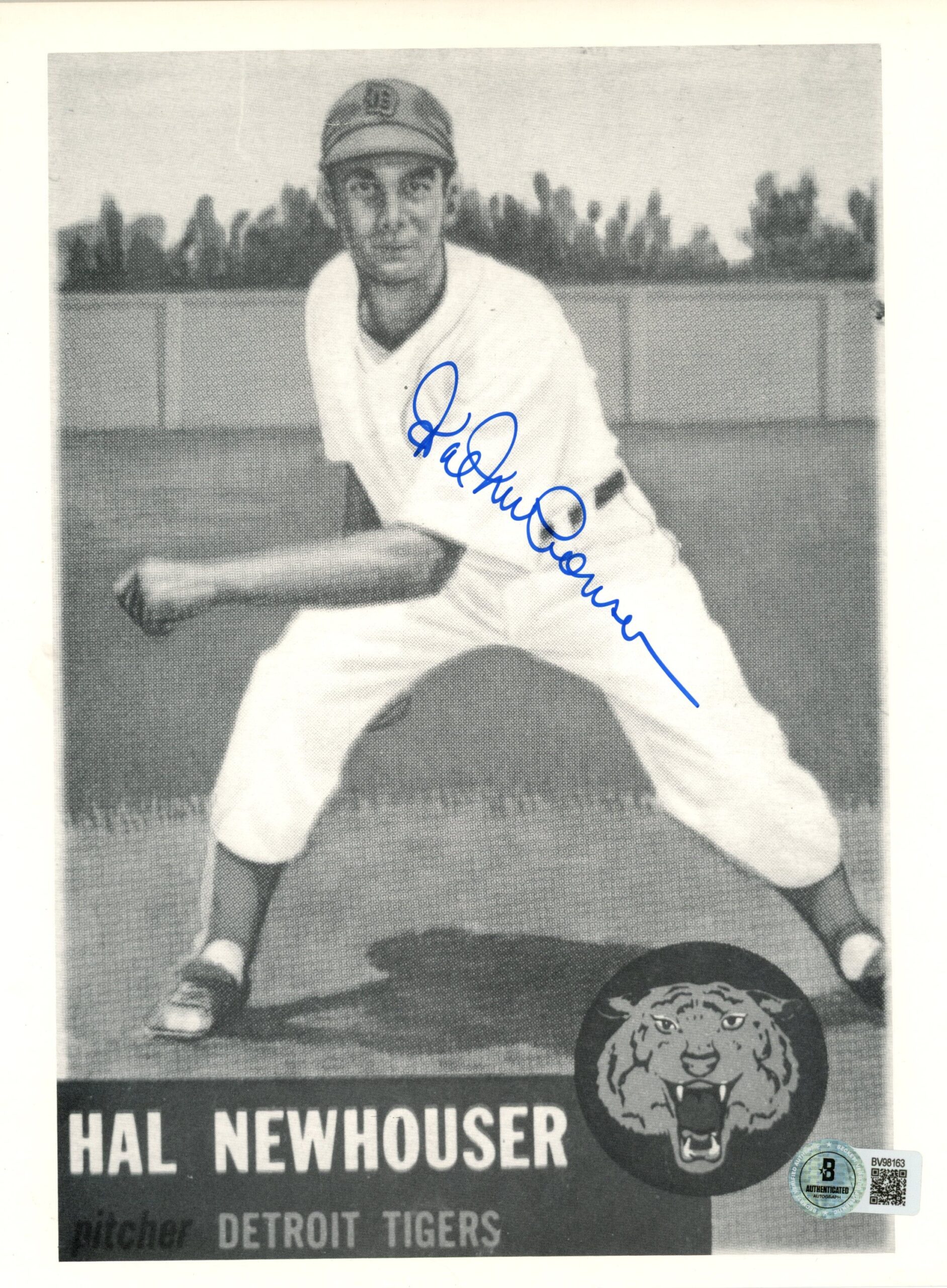 Hal Newhouser Autographed/Signed Detroit Tigers 8x10 Photo Beckett 56096