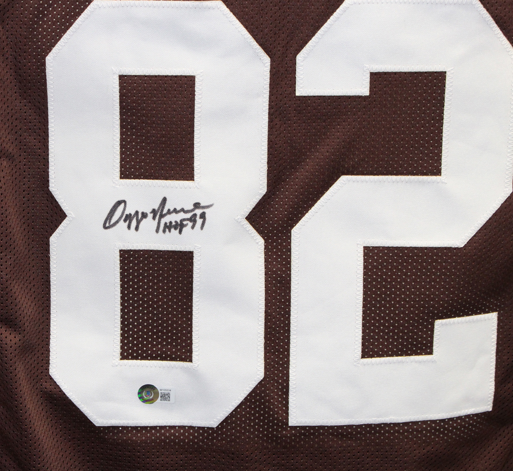 Ozzie Newsome Autographed/Signed Pro Style Brown HOF Jersey Beckett