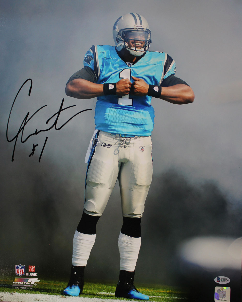 Cam Newton Autographed/Signed Carolina Panthers 16x20 Photo BAS 29199 PF