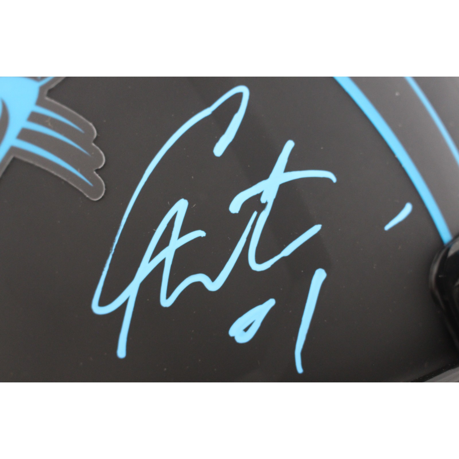 Cam Newton Autographed Carolina Panthers Authentic Eclipse Helmet Beckett 49048