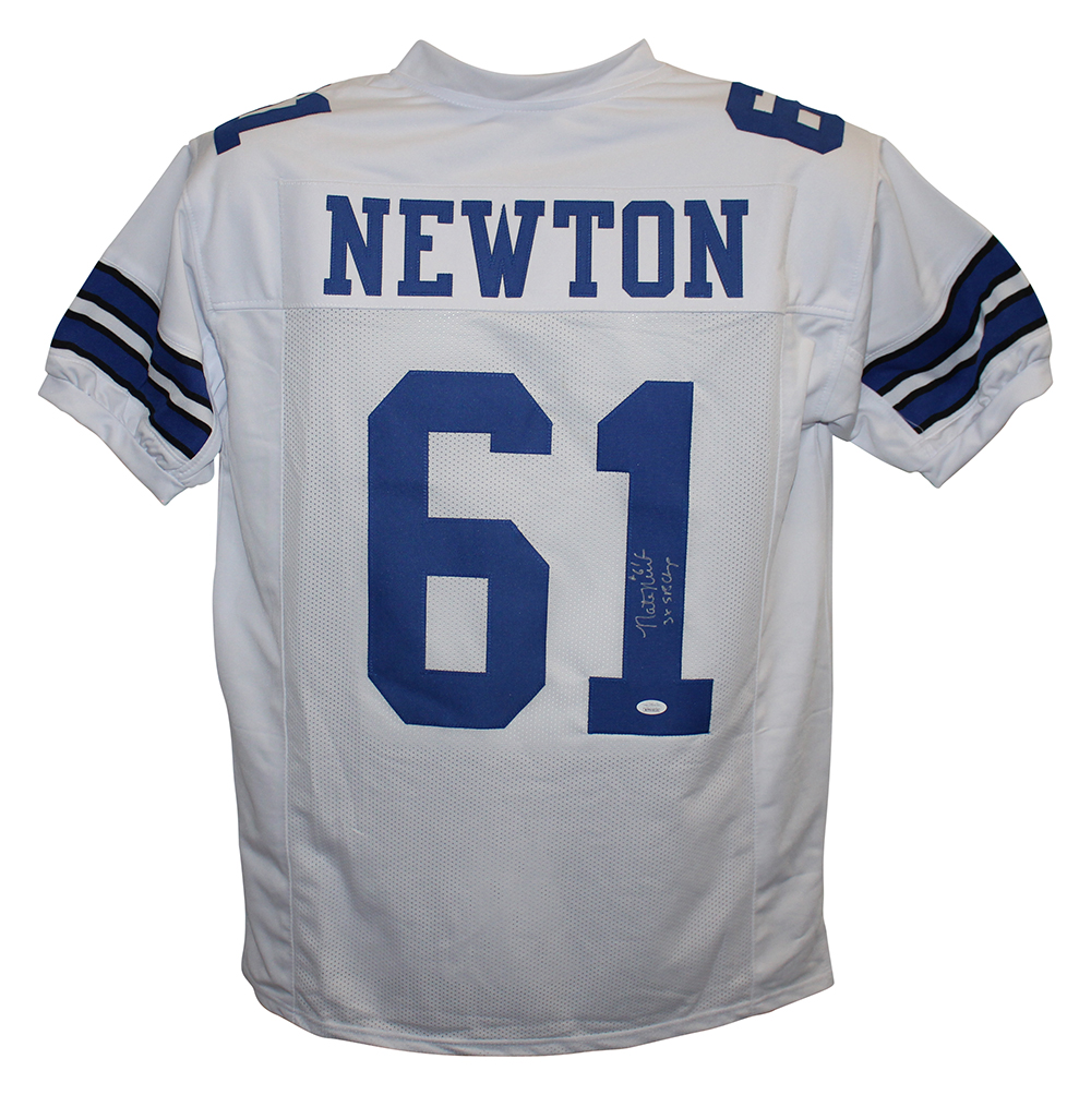 Nate Newton Autographed/Signed Dallas Cowboys White XL Jersey JSA 25158