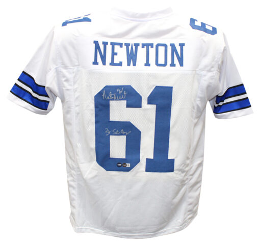 Nate Newton Autographed Pro Style White Jersey SB Champs Beckett