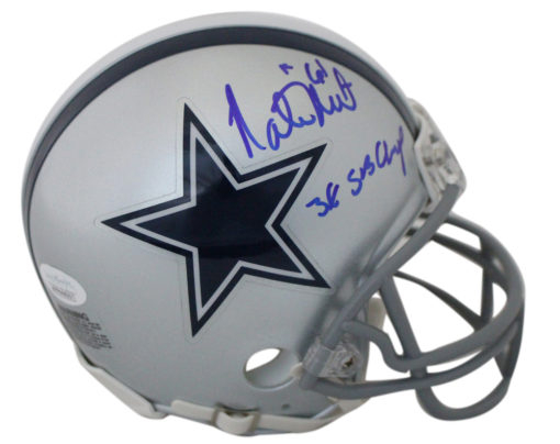 Nate Newton Autographed Dallas Cowboys Mini Helmet 3x SB Champs JSA 24075