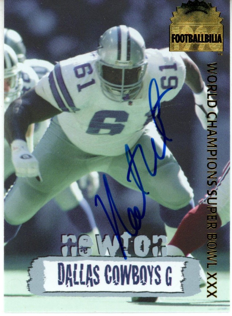 Nate Newton Autographed Dallas Cowboys 1996 Collector's Edge #DCA-14 Card 55977