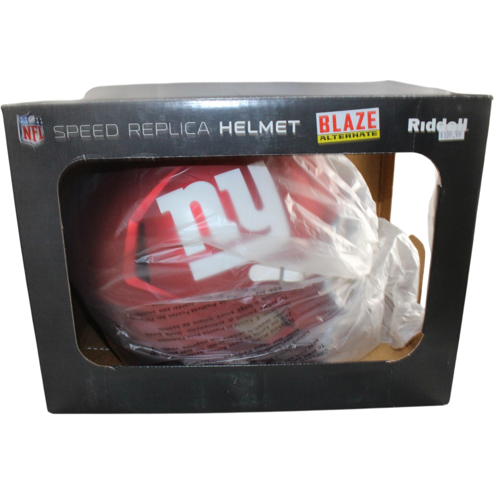 New York Giants Full Size Replica Blaze Helmet Riddell New In Box 16460 6 New York Giants Full Size Replica Blaze Helmet Riddell New In Box 16460