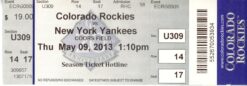 New York Yankees Ticket Stub Cano 1500 Hit Mariano Rivera 621 Save 55544